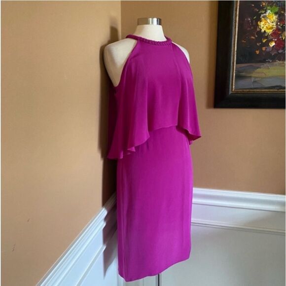 Kobi Halperin Leyton Silk Cold Shoulder Halter Midi Dress Size 6 NWT - Picture 5 of 6